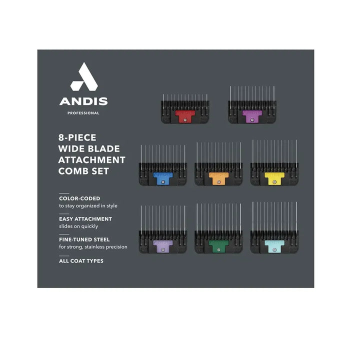 Andis Wide Attachment Comb Set 8pc - - Comb by Andis