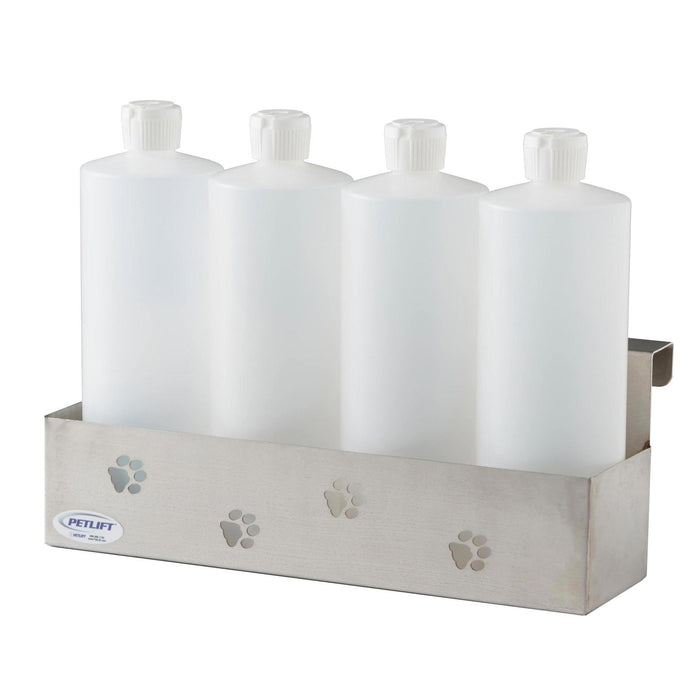 Petlift Stainless Steel Bottle Holder for Grooming Tubs - Four Bottle Holder - Tub Accessories by Petlift
