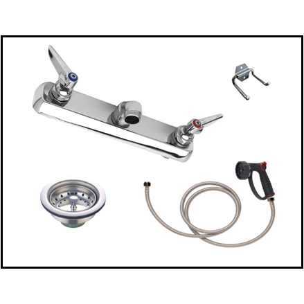 Petlift Tub Plumbing Complete Set-up 8″ Center - - Tub Faucet by Petlift