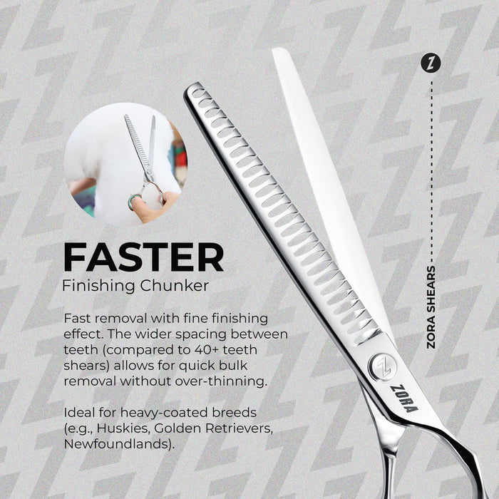 Zora Pet Grooming Chunker Shear - Model A-7526 - - by Zora Shears