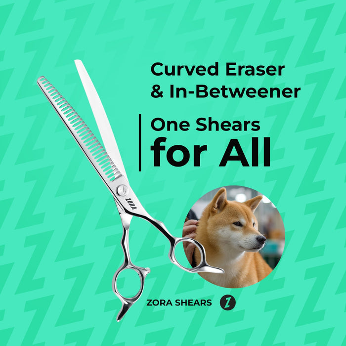 Zora Pet Grooming Curved Blender Shear - Model A-7533C - - by Zora Shears