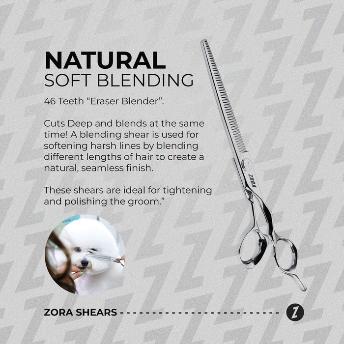 Zora Pet Grooming Blender Shear - Model A-7046 - - by Zora Shears