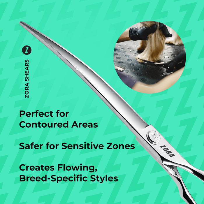 Zora Pet Grooming Curved Shear - Model A-800C - - by Zora Shears