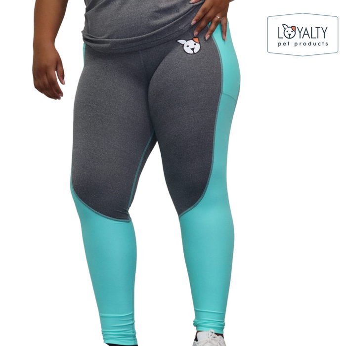 Loyalty Pet Products Gray and Turquoise Leggings