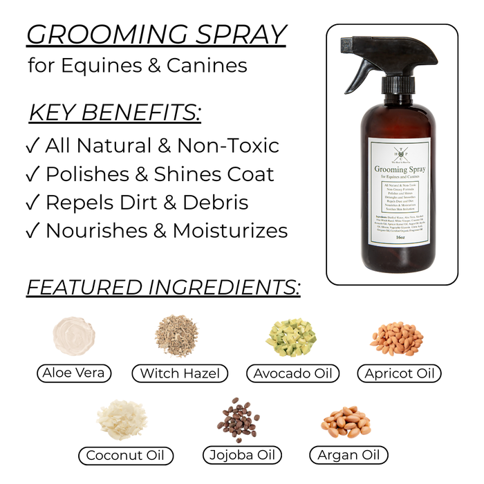 Grooming Spray - for Dogs & Horses - - by The Hoof & Paw Co.