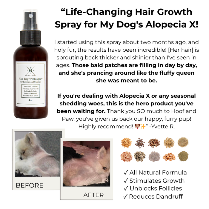 Hair Regrowth Spray for Dogs & Horses - - by The Hoof & Paw Co.