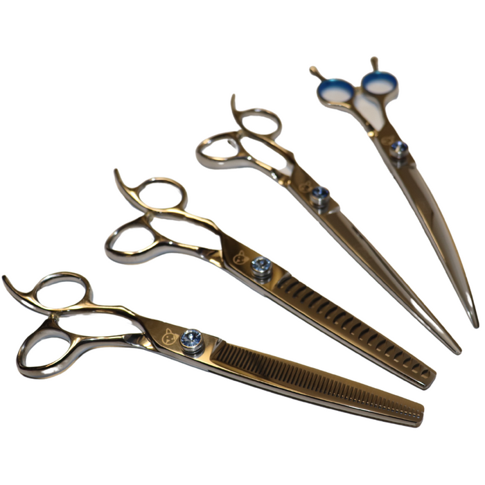 Loyalty Pet Products Dog Grooming Shears - 7″ LEFTY Blue Diamond Set