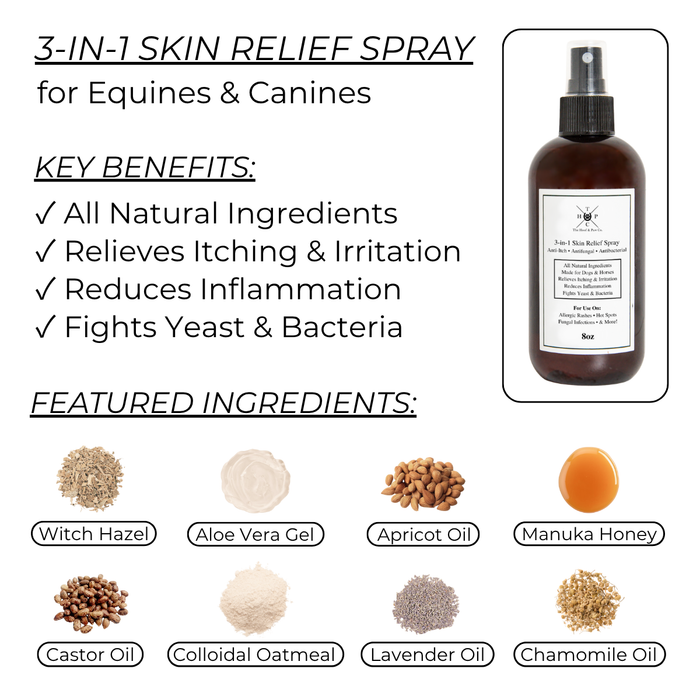 3-in-1 Skin Relief Spray for Dogs & Horses - - by The Hoof & Paw Co.