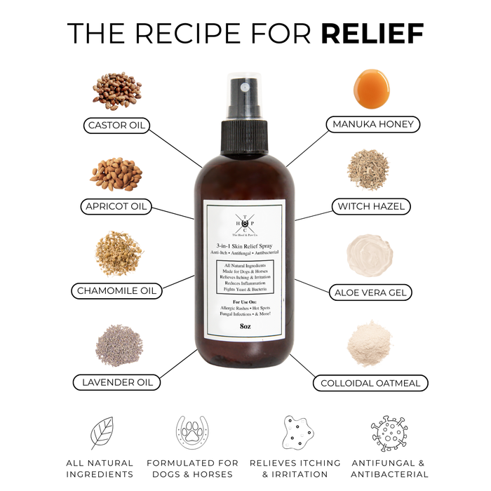 3-in-1 Skin Relief Spray for Dogs & Horses - - by The Hoof & Paw Co.