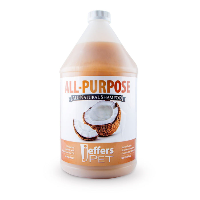 Jeffers Pet Tearless All-Purpose All-Natural Coconut Oil Shampoo for Dogs & Cats - 1 gallon 1 Coconut - Animal & Pet Supplies > Pet Grooming > Pet Shampoo & Conditioner by Jeffers