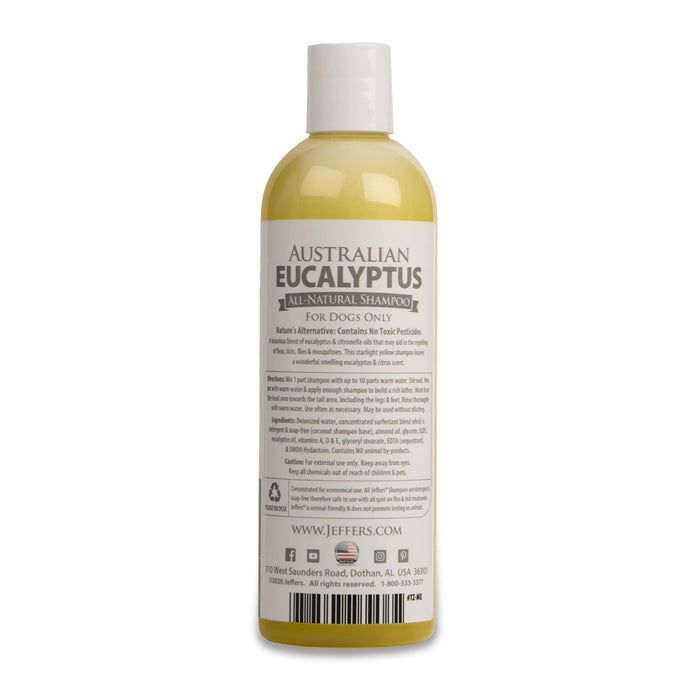 Jeffers Australian Eucalyptus All-Natural Dog Shampoo - Aids in Repelling Fleas, Ticks, Flies & Mosquitos - - Animal & Pet Supplies > Pet Grooming > Pet Shampoo & Conditioner by Jeffers