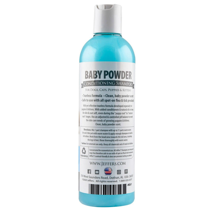 Jeffers Pet Baby Powder Tearless Conditioning Shampoo for Puppies and Kittens - - Animal & Pet Supplies > Pet Grooming > Pet Shampoo & Conditioner by Jeffers