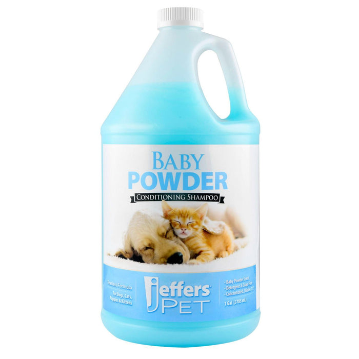 Jeffers Pet Baby Powder Tearless Conditioning Shampoo for Puppies and Kittens - Baby Powder 1 gallon - Animal & Pet Supplies > Pet Grooming > Pet Shampoo & Conditioner by Jeffers