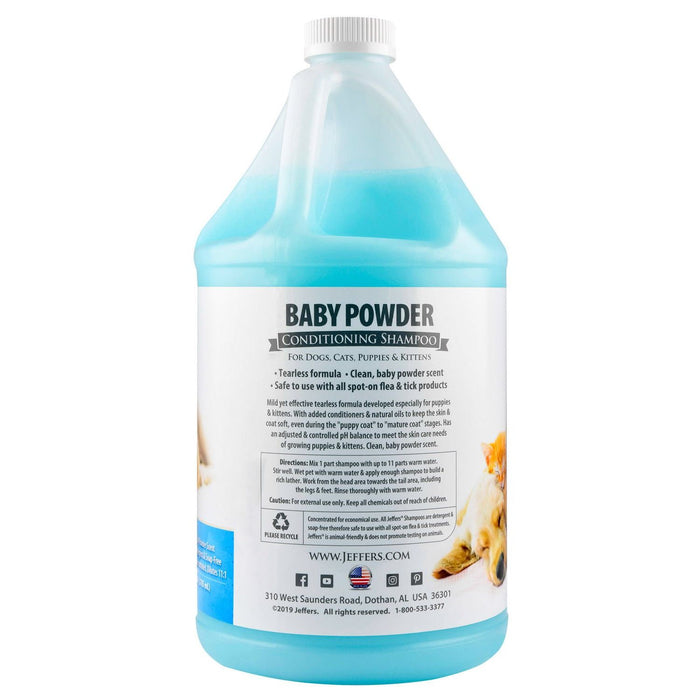Jeffers Pet Baby Powder Tearless Conditioning Shampoo for Puppies and Kittens - - Animal & Pet Supplies > Pet Grooming > Pet Shampoo & Conditioner by Jeffers