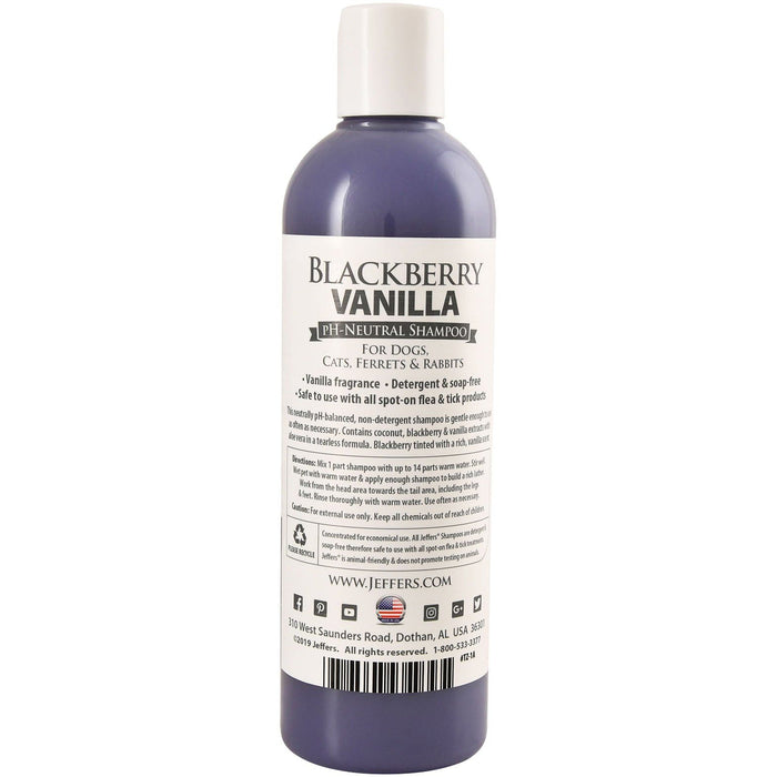 Jeffers Pet Blackberry Vanilla pH-Neutral Pet Shampoo - - Animal & Pet Supplies > Pet Grooming > Pet Shampoo & Conditioner by Jeffers