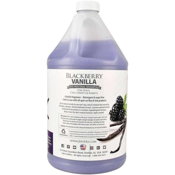 Jeffers Pet Blackberry Vanilla pH-Neutral Pet Shampoo - - Animal & Pet Supplies > Pet Grooming > Pet Shampoo & Conditioner by Jeffers