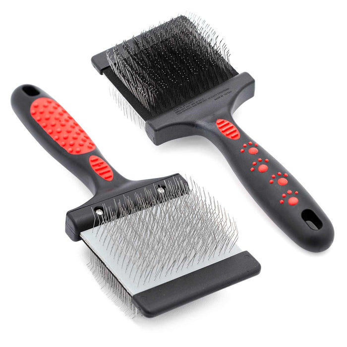 Jeffers Double-Sided Flex Head Pet Grooming Slicker Brush - - Animal & Pet Supplies > Pet Grooming > Pet Combs & Brushes by Jeffers