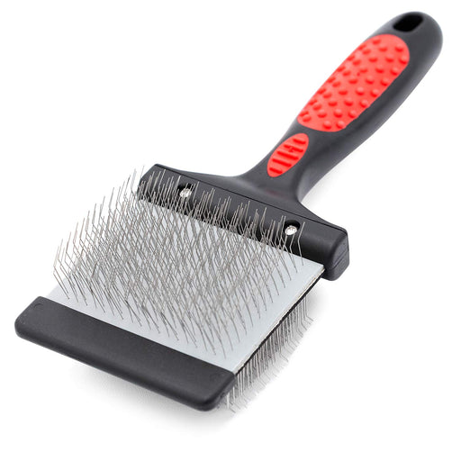 Jeffers Double-Sided Flex Head Pet Grooming Slicker Brush - Large Firm Extra Firm - Animal & Pet Supplies > Pet Grooming > Pet Combs & Brushes by Jeffers