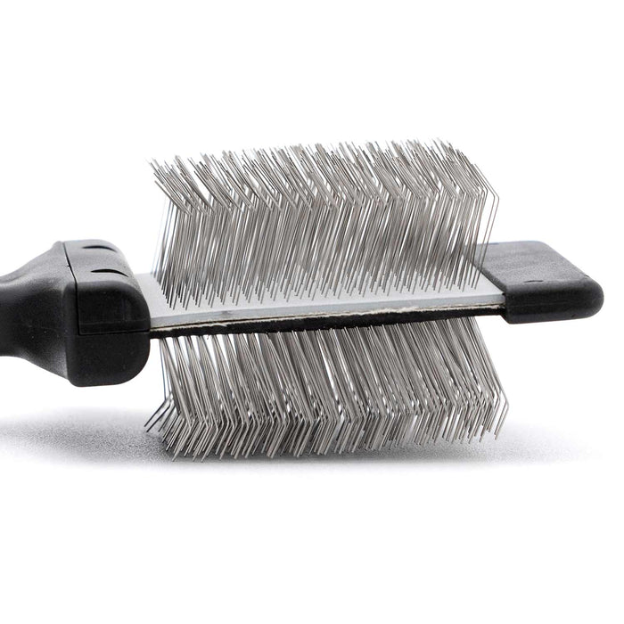 Jeffers Double-Sided Flex Head Pet Grooming Slicker Brush - - Animal & Pet Supplies > Pet Grooming > Pet Combs & Brushes by Jeffers