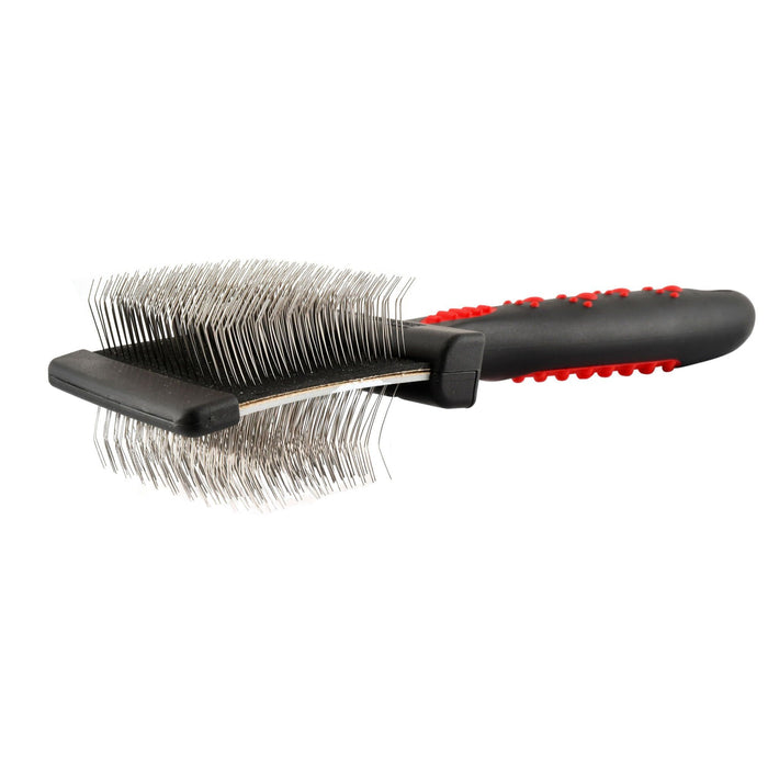 Jeffers Double-Sided Flex Head Pet Grooming Slicker Brush - Small Firm Extra Firm - Animal & Pet Supplies > Pet Grooming > Pet Combs & Brushes by Jeffers