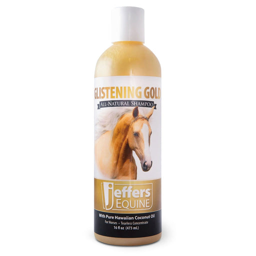 Jeffers Equine Glistening Gold All-Natural Tearless Horse Shampoo with Pure Hawaiian Coconut Oil - 16 oz - Horse Supplies > Horse Grooming by Jeffers