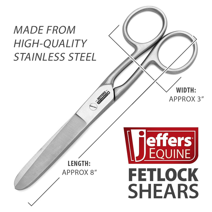 Jeffers Horse Grooming Fetlock Shears, Stainless Steel - - Horse Supplies > Horse Grooming > Horse Clippers & Trimmers by Jeffers