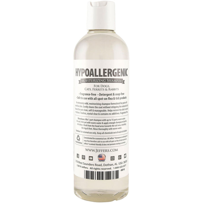 Jeffers Hypoallergenic Moisturizing Pet Shampoo for Sensitive Skin - - Animal & Pet Supplies > Pet Grooming > Pet Shampoo & Conditioner by Jeffers