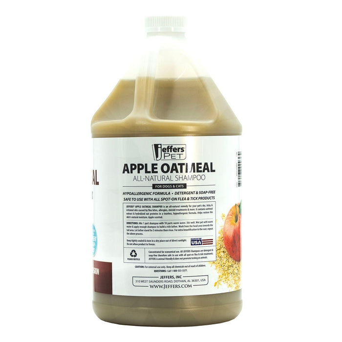 Jeffers Pet Apple Oatmeal All-Natural Hypoallergenic Dry Skin Shampoo for Dogs and Cats - - Animal & Pet Supplies > Pet Grooming > Pet Shampoo & Conditioner by Jeffers