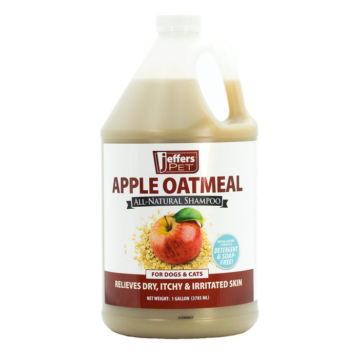 Jeffers Pet Apple Oatmeal All-Natural Hypoallergenic Dry Skin Shampoo for Dogs and Cats - 1 gallon 1 - Animal & Pet Supplies > Pet Grooming > Pet Shampoo & Conditioner by Jeffers