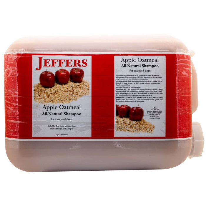Jeffers Pet Apple Oatmeal All-Natural Hypoallergenic Dry Skin Shampoo for Dogs and Cats - 5 gallons 1 - Animal & Pet Supplies > Pet Grooming > Pet Shampoo & Conditioner by Jeffers