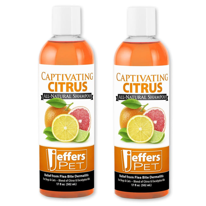 Jeffers Pet Captivating Citrus All-Natural Flea Bite Relief Shampoo for Dogs and Cats - Citrus 17 oz 2 - Animal & Pet Supplies > Pet Grooming > Pet Shampoo & Conditioner by Jeffers