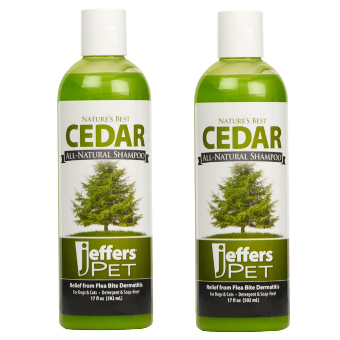Jeffers Pet Nature's Best Cedar All-Natural Flea Bite Relief Shampoo for Dogs and Cats - Cedar 17 oz 2 - Animal & Pet Supplies > Pet Grooming > Pet Shampoo & Conditioner by Jeffers
