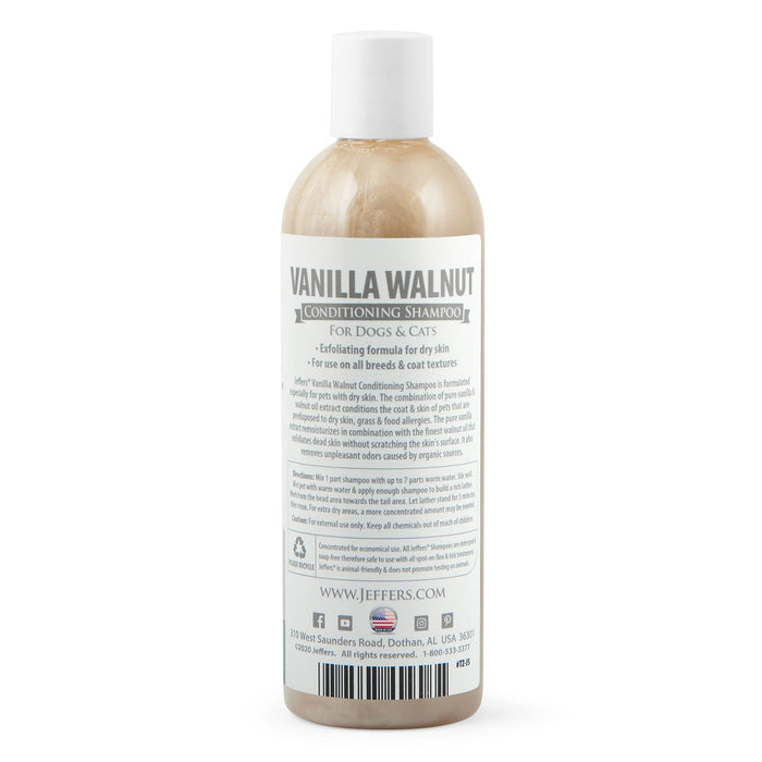 Jeffers Pet Vanilla Walnut Exfoliating Dog & Cat Conditioning Shampoo - - Animal & Pet Supplies > Pet Grooming > Pet Shampoo & Conditioner by Jeffers