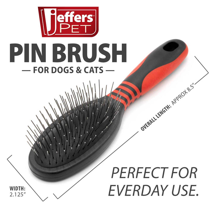 Jeffers Pin Brush for Pet Grooming - - Horse Supplies > Horse Grooming > Horse Grooming Combs, Brushes & Mitts by Jeffers