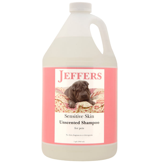 Jeffers Pet Sensitive Skin Unscented, Dye-Free, Fragrance-Free & Detergent-Free Pet Shampoo - Unscented Gallon 1 - Animal & Pet Supplies > Pet Grooming > Pet Shampoo & Conditioner by Jeffers