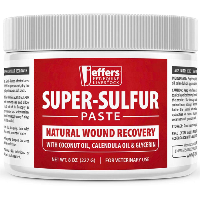 Jeffers Super-Sulfur Skin & Wound Healing Paste for Pets, Horses, & Livestock - 8 oz - Animal Health & Wellness > Skin & Coat Care by Jeffers