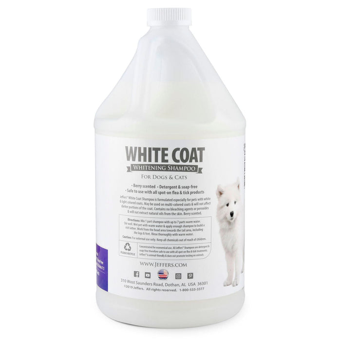 Jeffers Pet White Coat Whitening Dog & Cat Shampoo - - Animal & Pet Supplies > Pet Grooming > Pet Shampoo & Conditioner by Jeffers